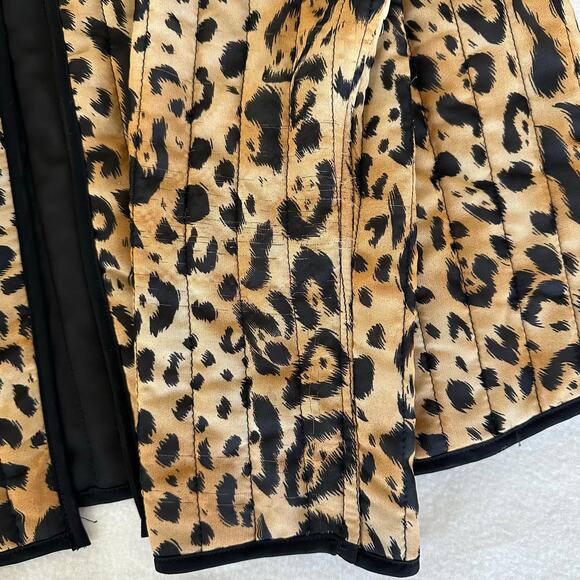 Leopard Print Quilted Open Front Blazer Size L Morgan Cole - Picture 14 of 14